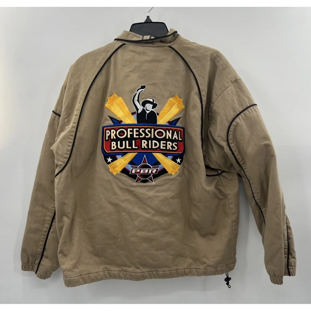 Cripple Creek PBR Jacket Mens Size XL Beige Vintage Embroidered Limited EUC